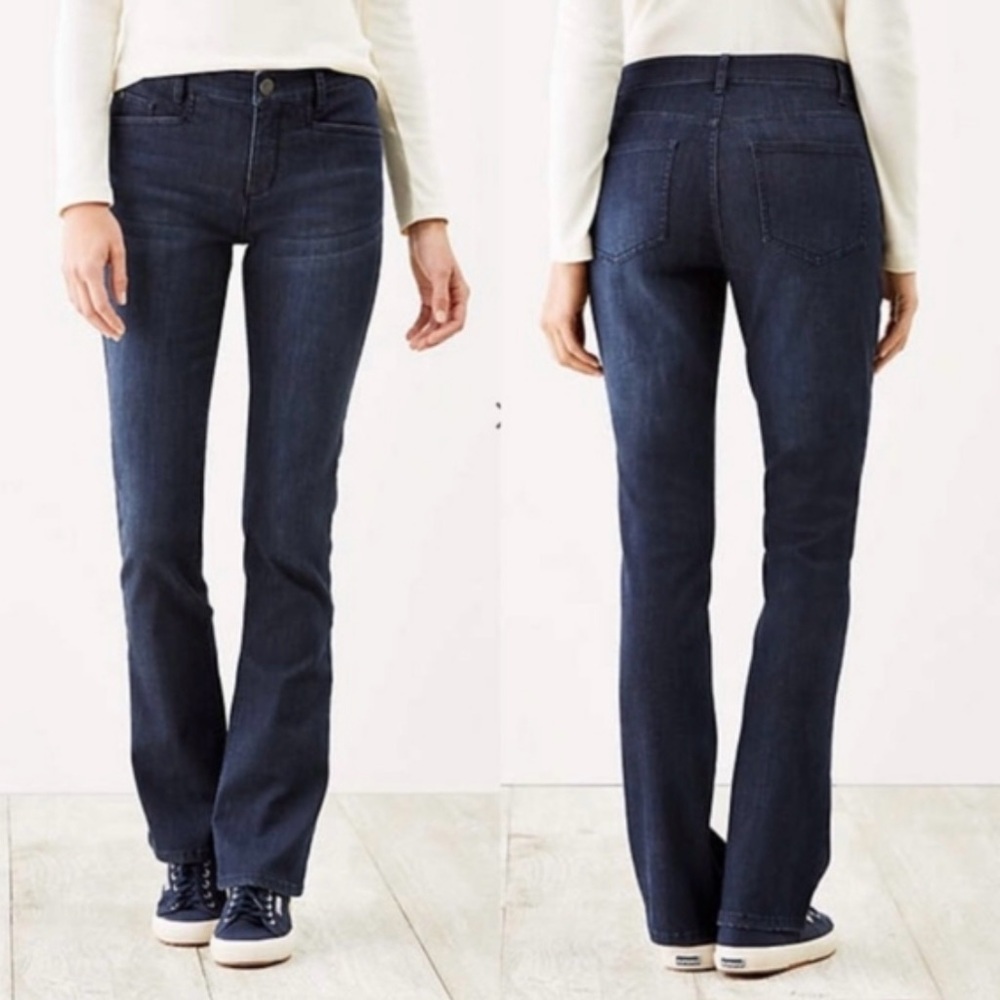 J. Jill | Women’s medium blue denim Smooth Fit Barely Boot Cut zip fly jeans, 8